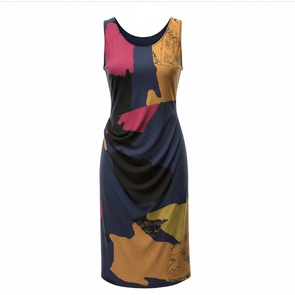 RACHEL Rachel Roy Multicolor Abstract Midi Dress